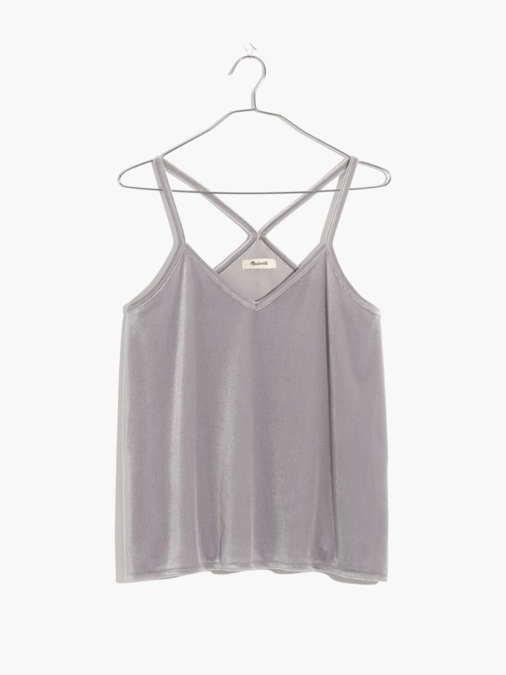 Madewell Velvet Pajama Cami Top in Coastal Fog